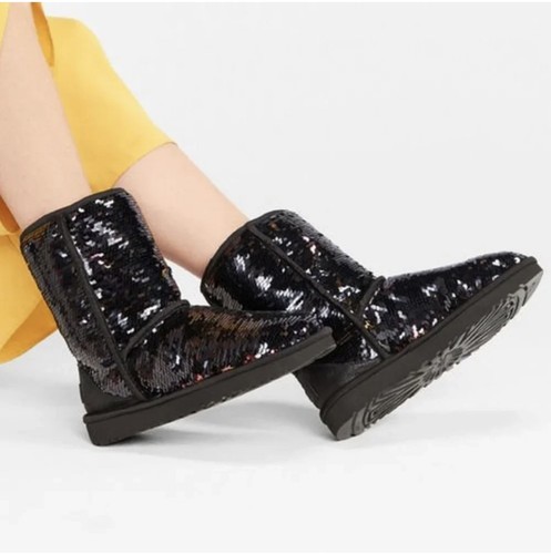 Ugg classic short black sequin - short,